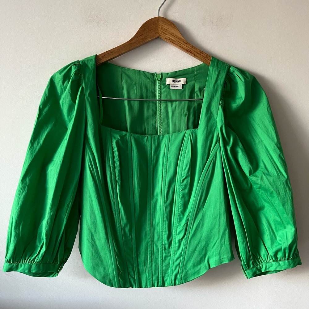Jason Wu Green Corset Top Small
